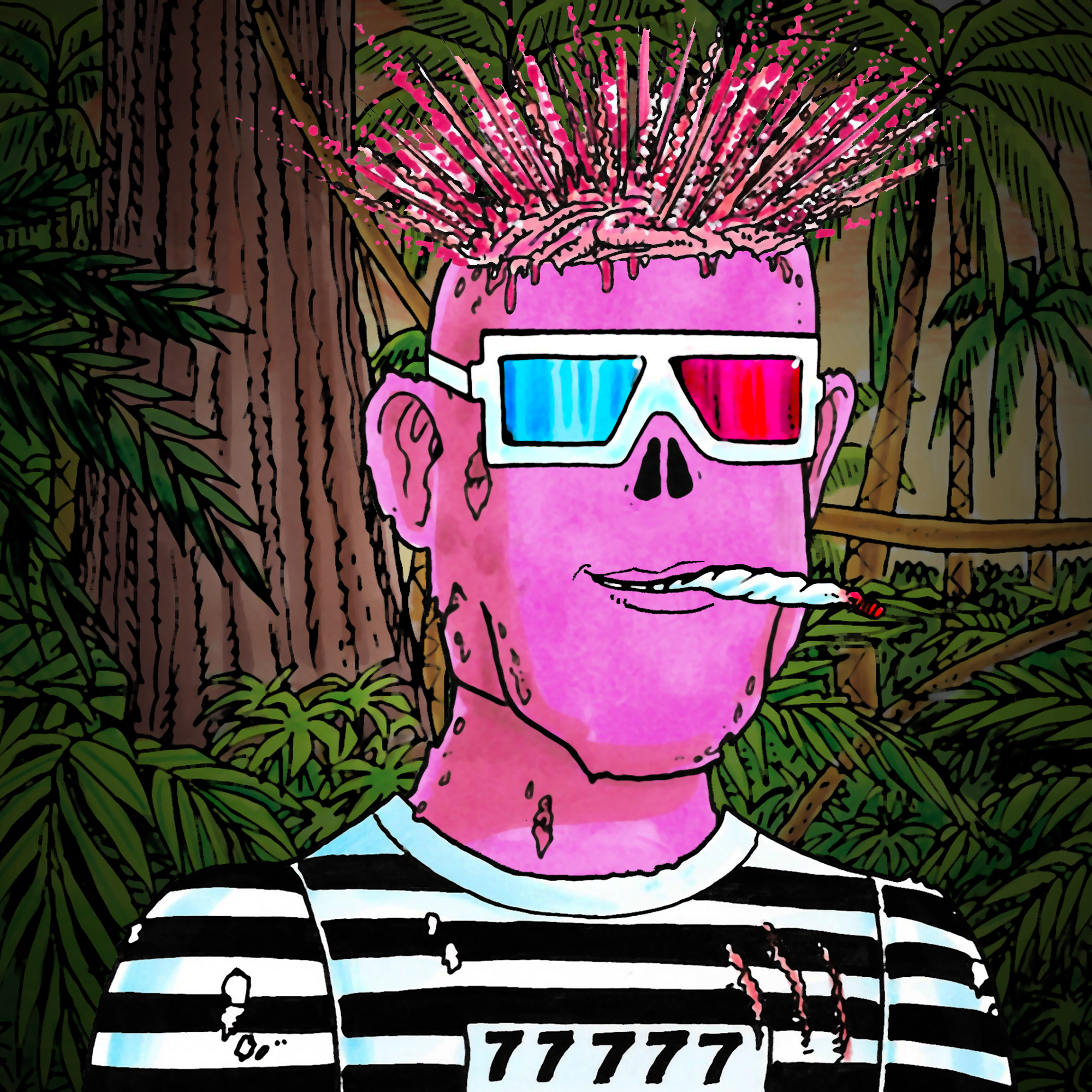 George Trosley - Jungle Freaks - Jungle Freak 1666 - NFT # 1666