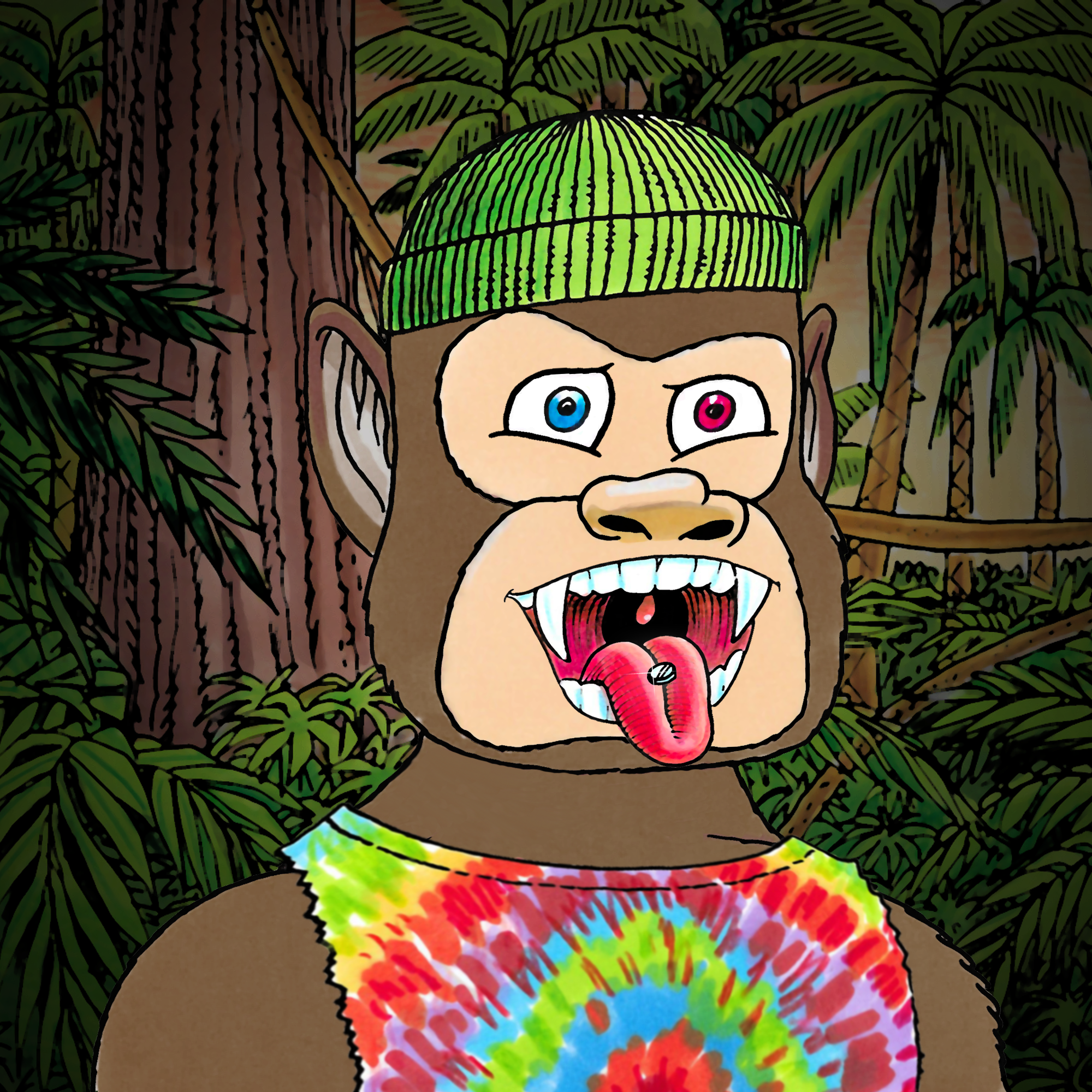 George Trosley - Jungle Freaks - Jungle Freak 7448 - NFT # 7448