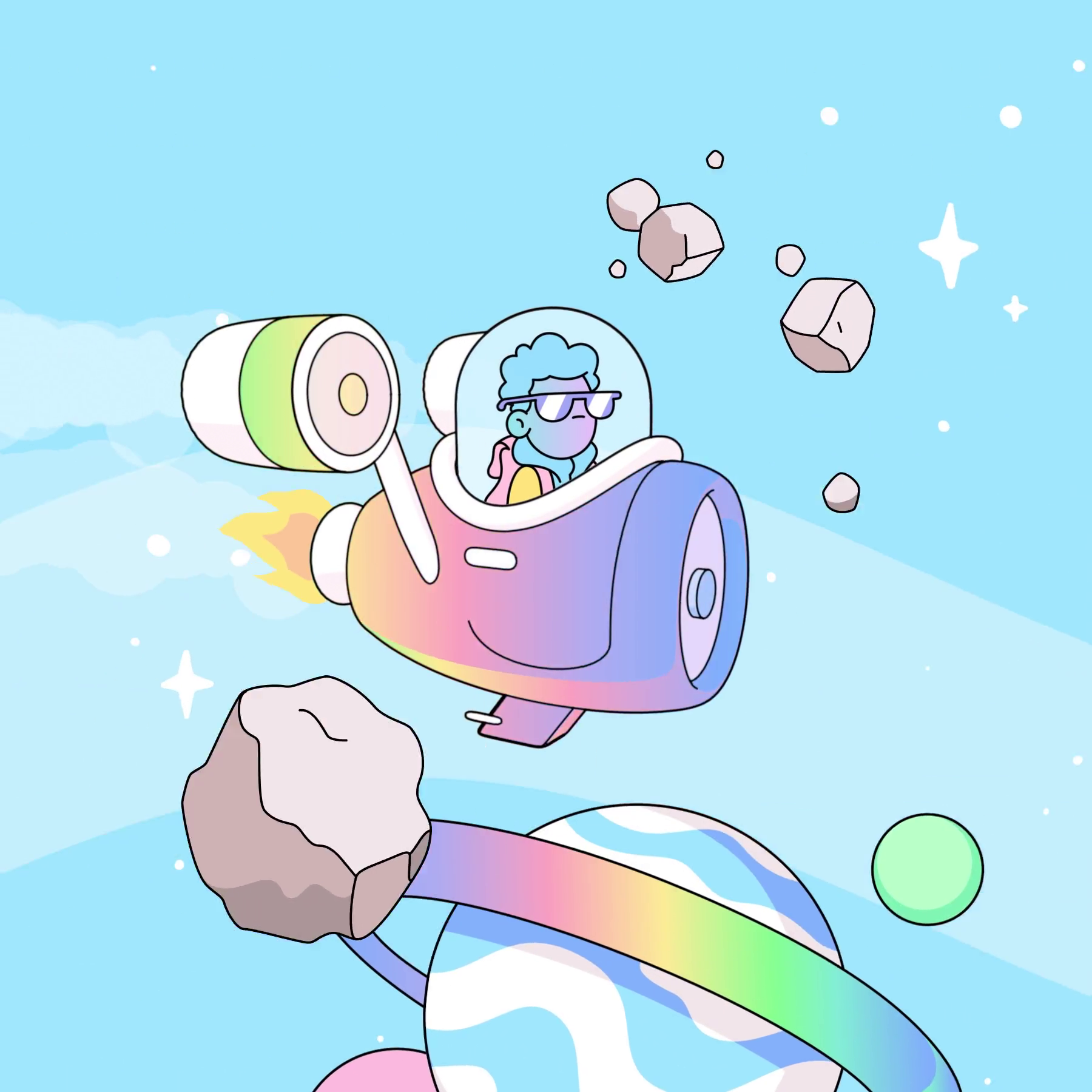 The Doodles Founders - Space Doodles - Space Doodle #268 - NFT # 268