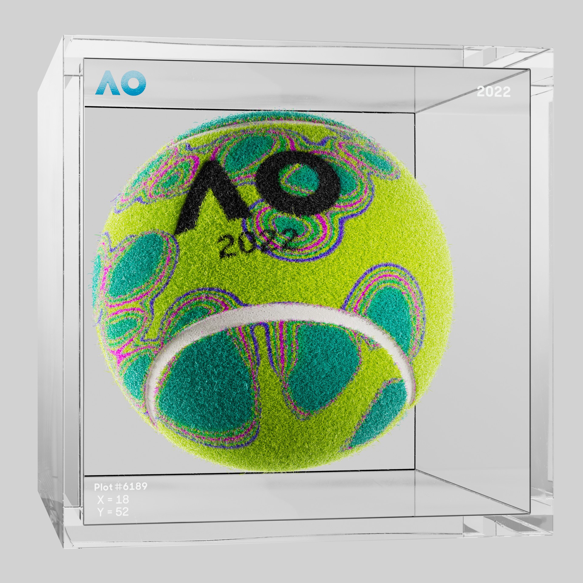 The Australian Open - The Australian Open Art Ball - AO Art Ball #1077 - NFT # 1077