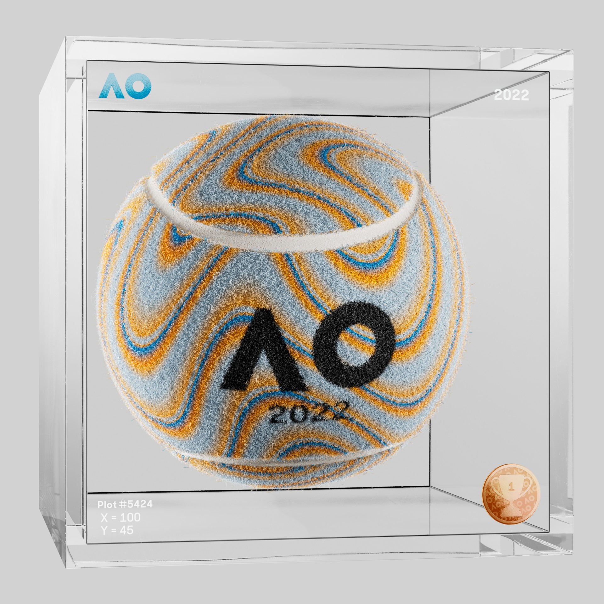 The Australian Open - The Australian Open Art Ball - AO Art Ball #1128 - NFT # 1128