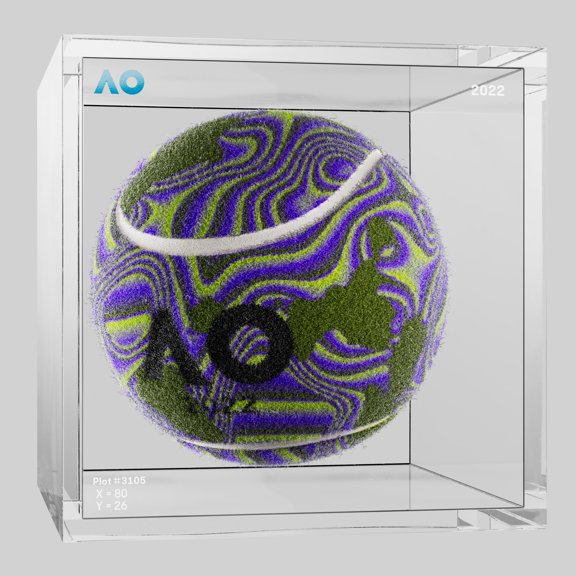 The Australian Open - The Australian Open Art Ball - AO Art Ball #1129 - NFT # 1129