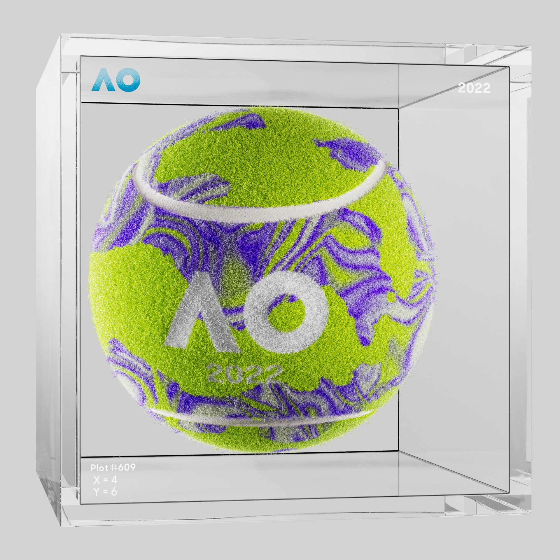 The Australian Open - The Australian Open Art Ball - AO Art Ball #1222 - NFT # 1222