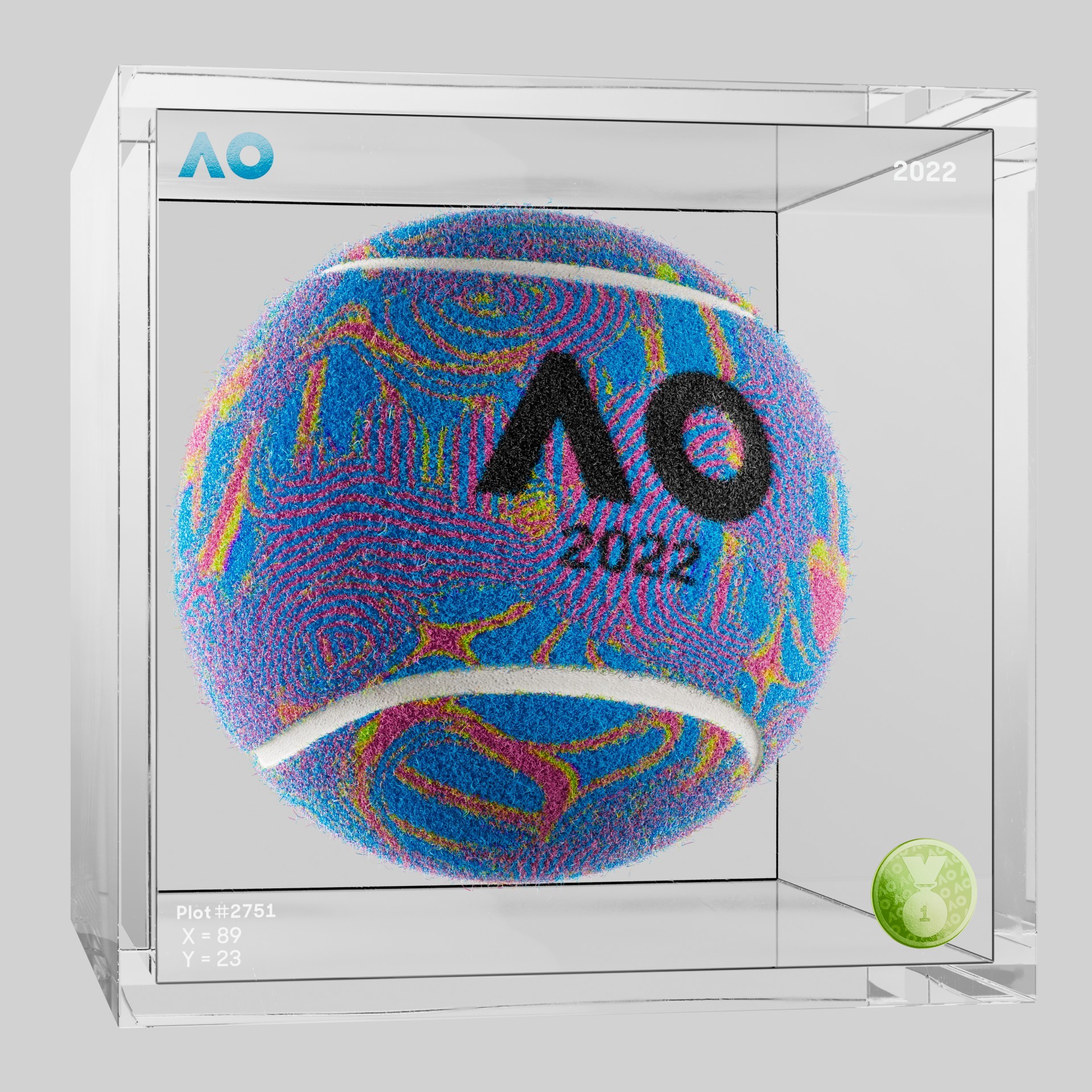 The Australian Open - The Australian Open Art Ball - AO Art Ball #1304 - NFT # 1304