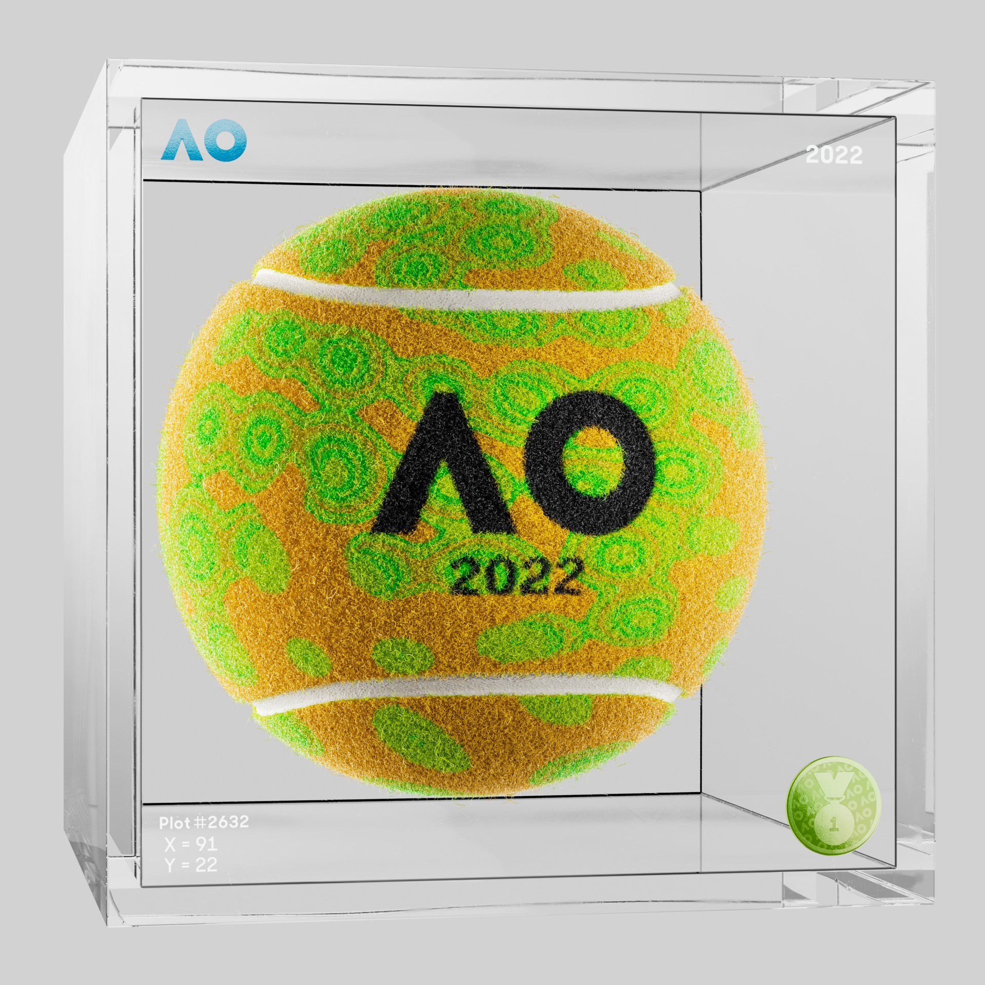 The Australian Open - The Australian Open Art Ball - AO Art Ball #1359 - NFT # 1359
