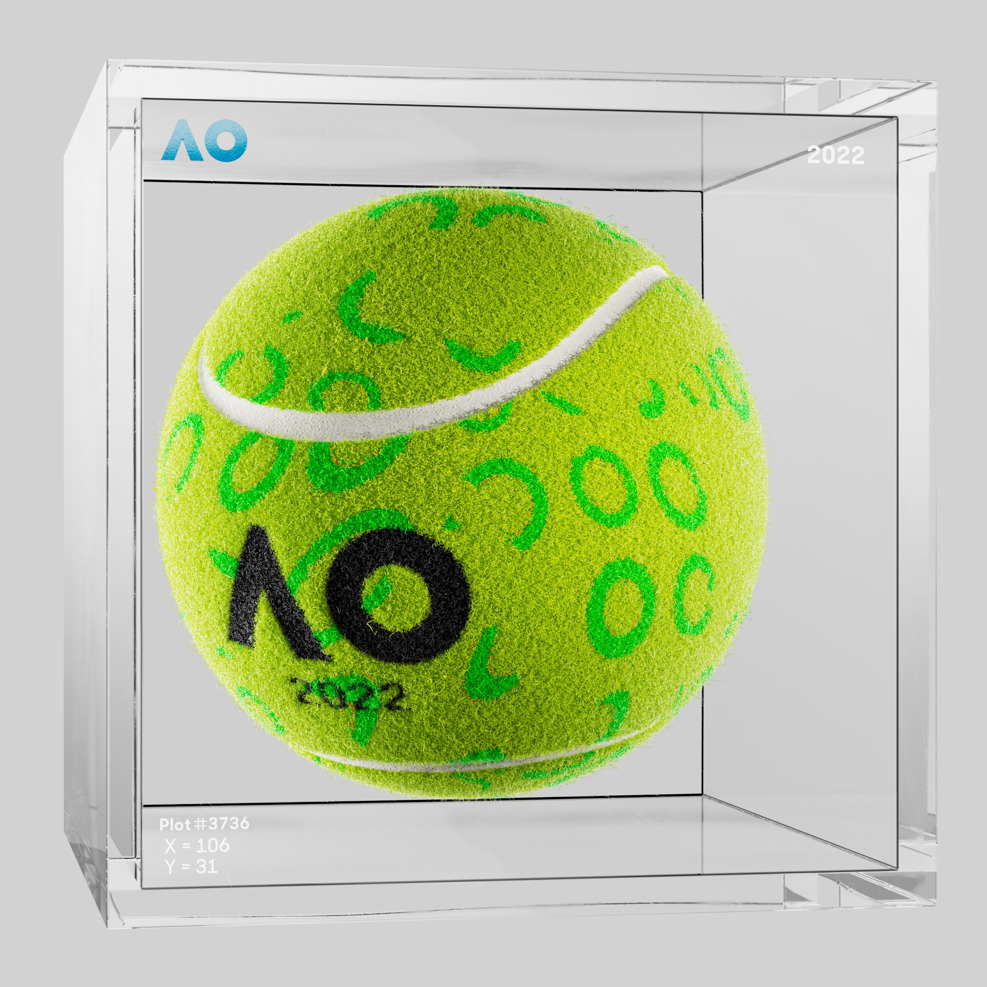 The Australian Open - The Australian Open Art Ball - AO Art Ball #1366 - NFT # 1366