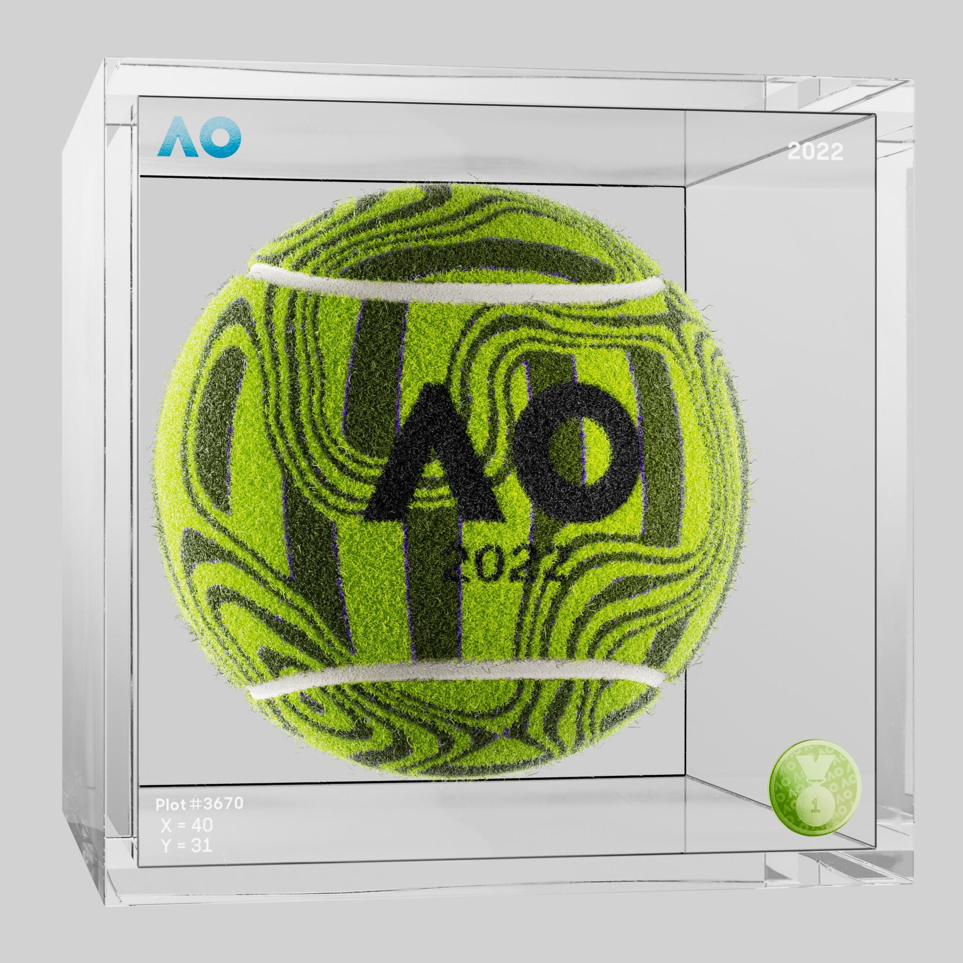 The Australian Open - The Australian Open Art Ball - AO Art Ball #1460 - NFT # 1460