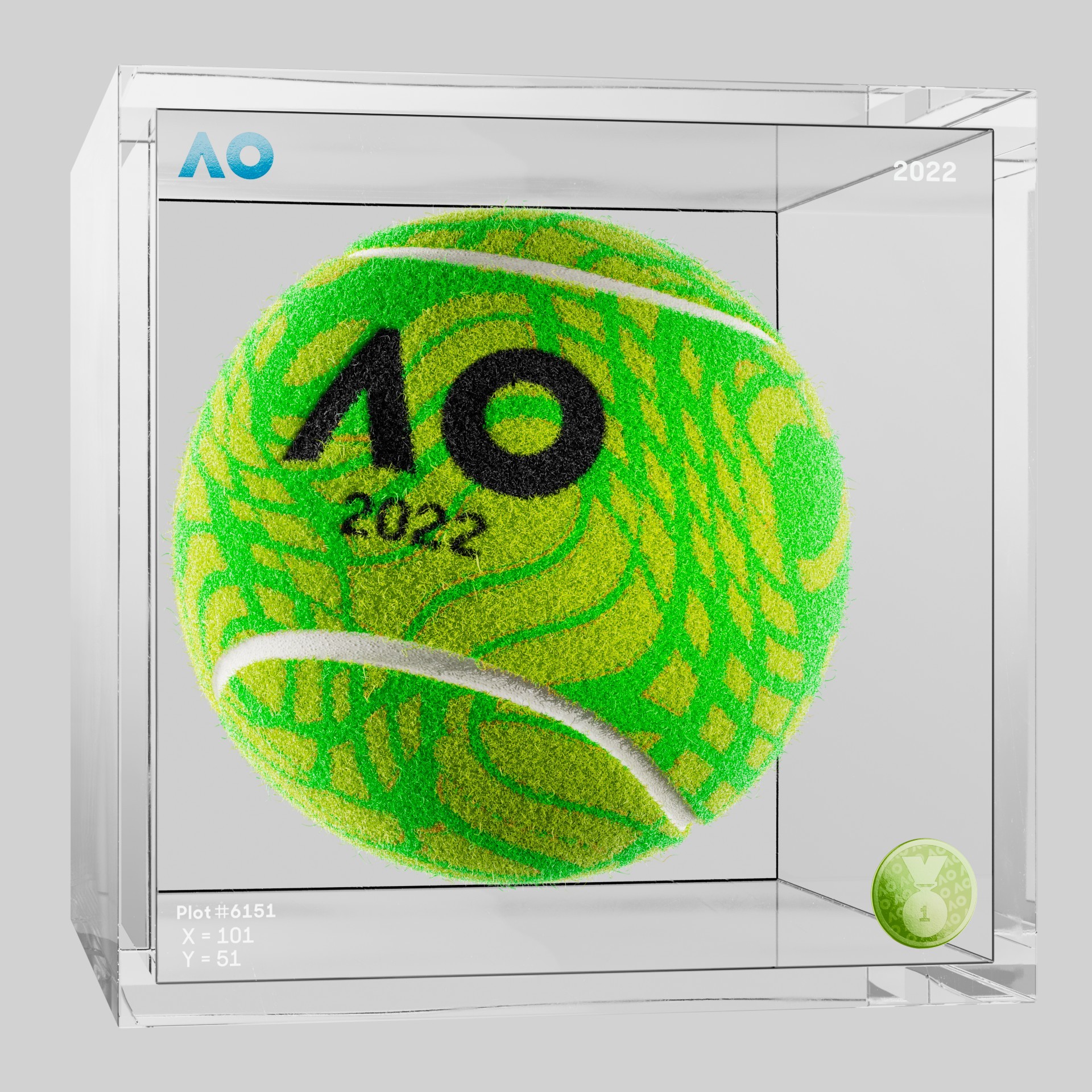 The Australian Open - The Australian Open Art Ball - AO Art Ball #1474 - NFT # 1474