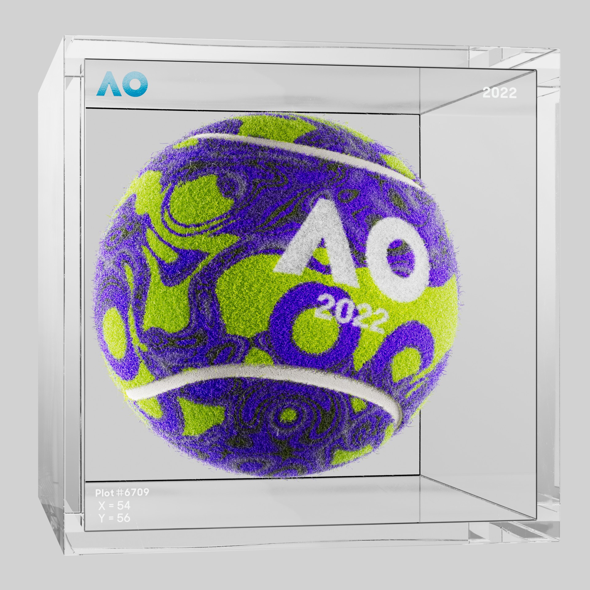 The Australian Open - The Australian Open Art Ball - AO Art Ball #1629 - NFT # 1629