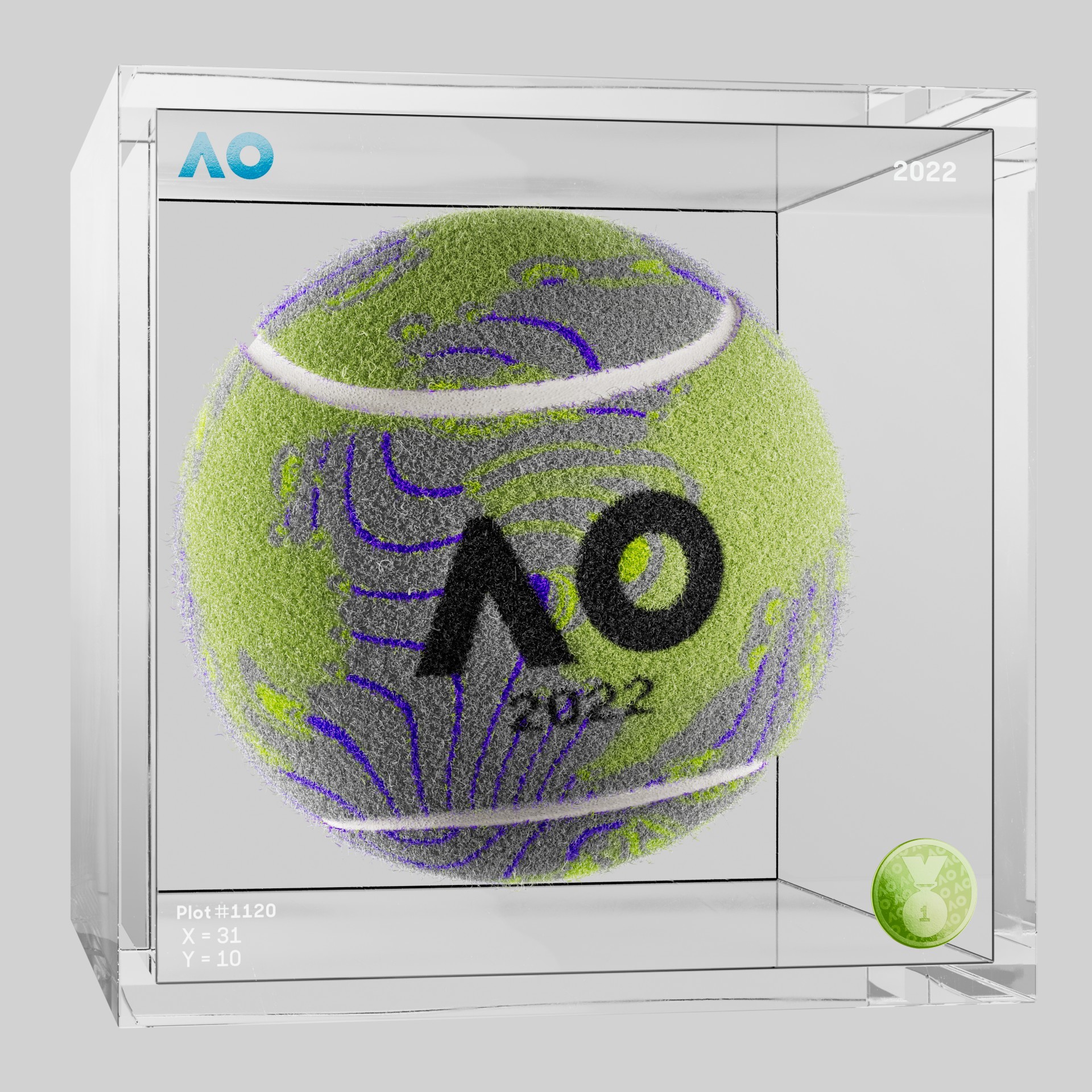 The Australian Open - The Australian Open Art Ball - AO Art Ball #1666 - NFT # 1666