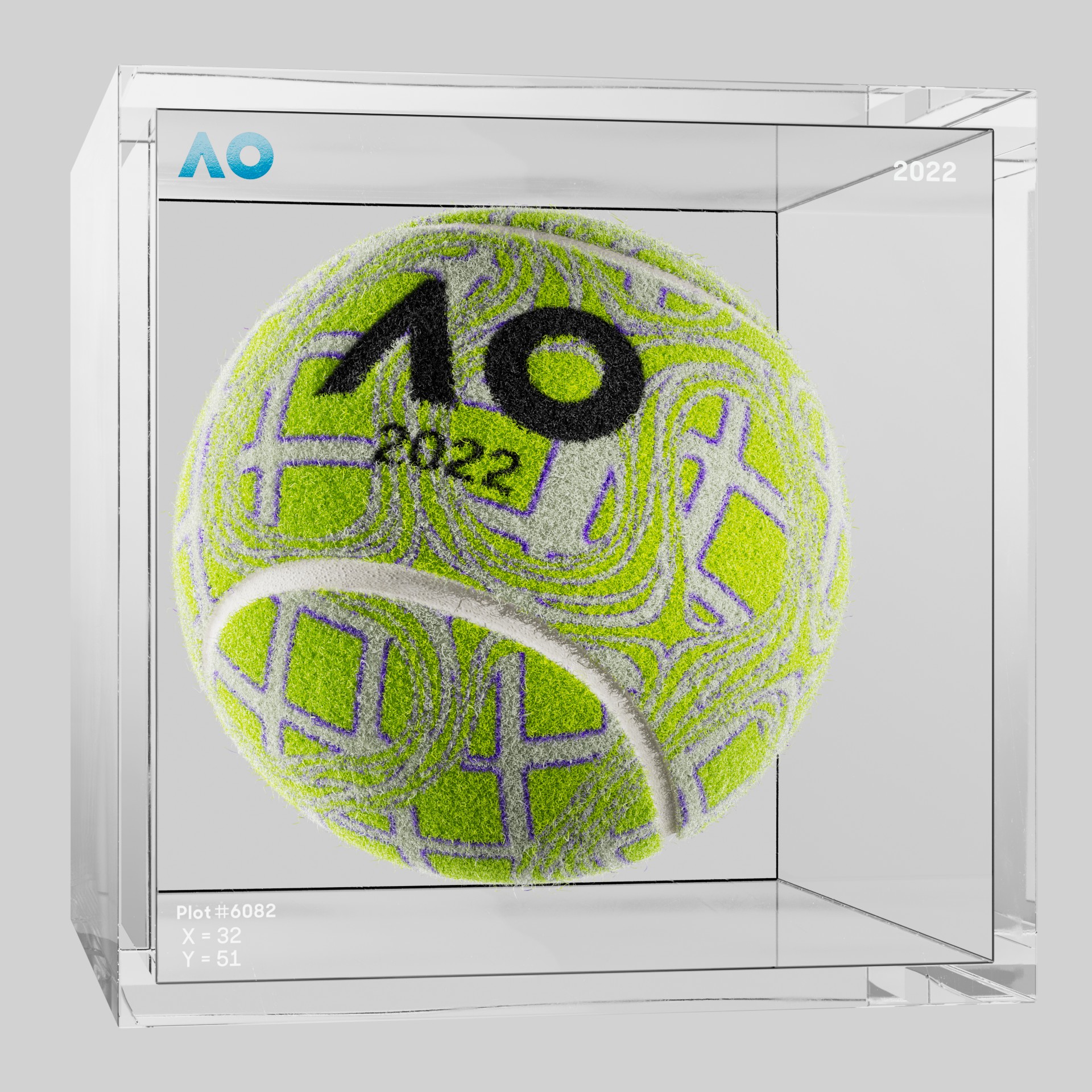 The Australian Open - The Australian Open Art Ball - AO Art Ball #2291 - NFT # 2291