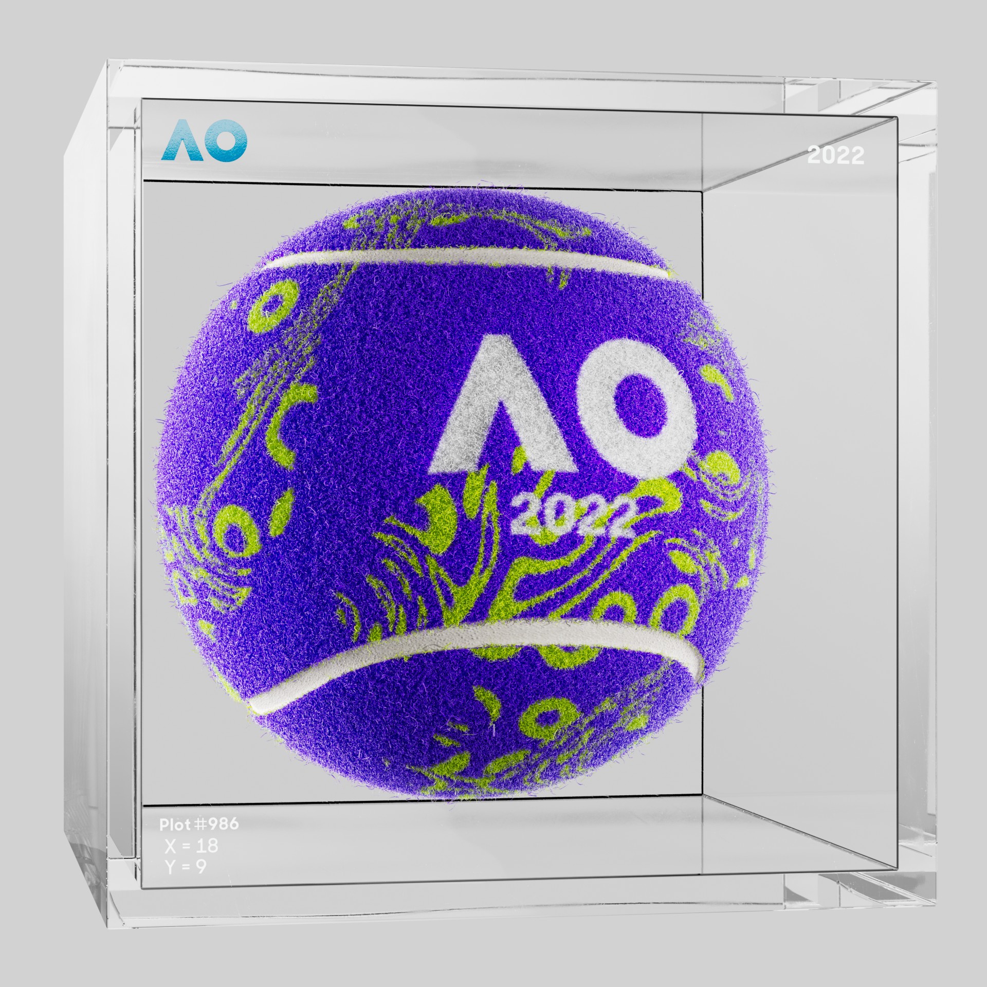 The Australian Open - The Australian Open Art Ball - AO Art Ball #2418 - NFT # 2418