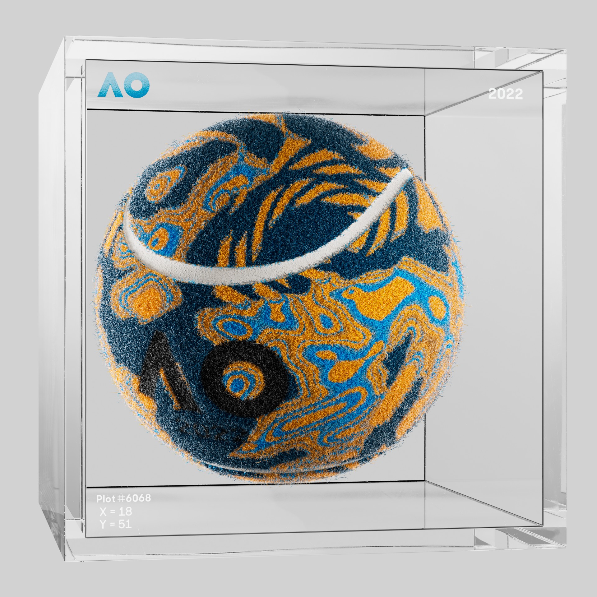 The Australian Open - The Australian Open Art Ball - AO Art Ball #3304 - NFT # 3304