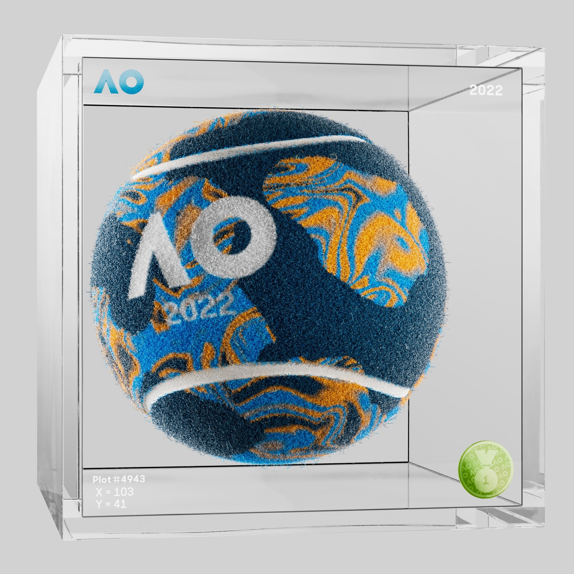 The Australian Open - The Australian Open Art Ball - AO Art Ball #3527 - NFT # 3527