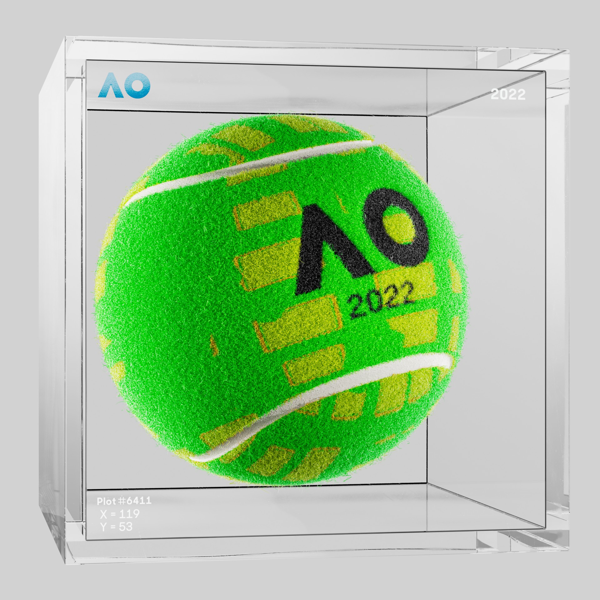 The Australian Open - The Australian Open Art Ball - AO Art Ball #3555 - NFT # 3555