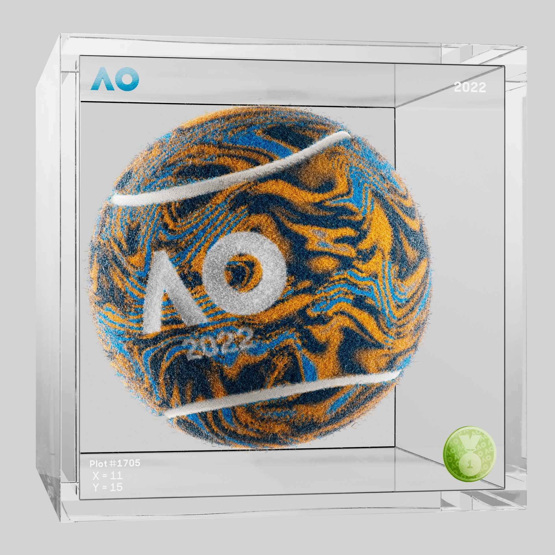 The Australian Open - The Australian Open Art Ball - AO Art Ball #3596 - NFT # 3596