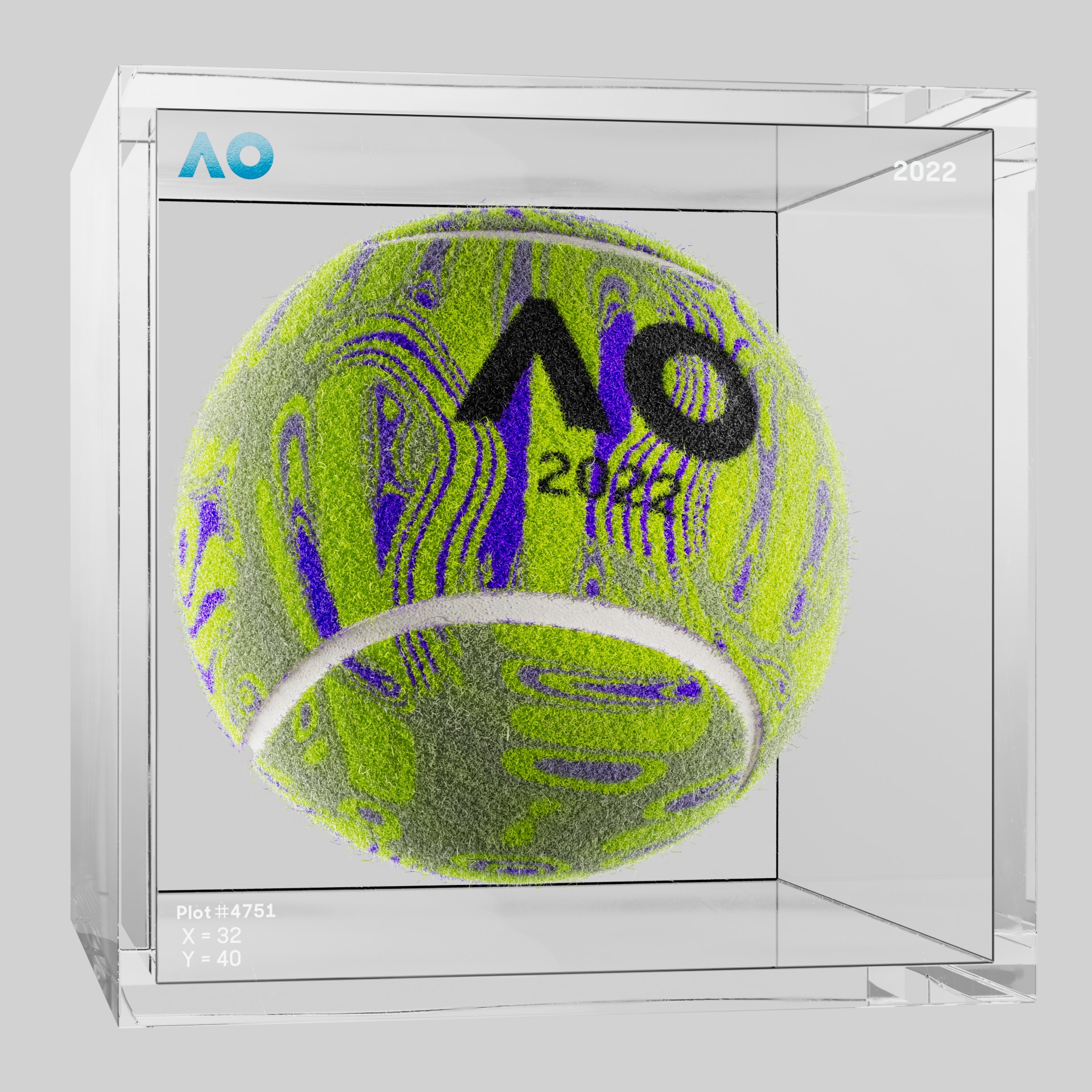The Australian Open - The Australian Open Art Ball - AO Art Ball #3614 - NFT # 3614