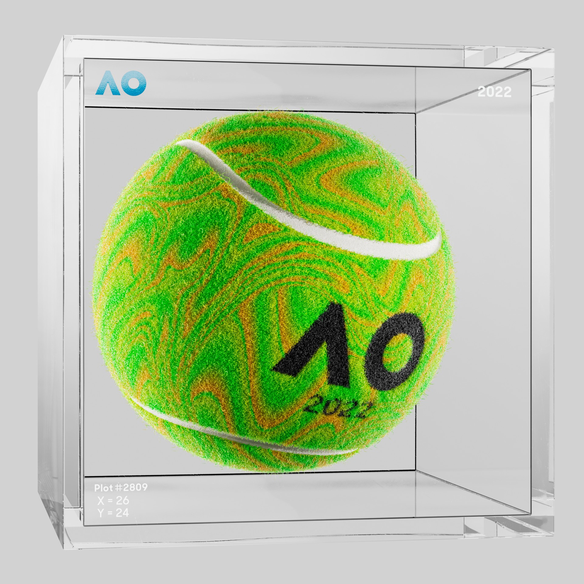 The Australian Open - The Australian Open Art Ball - AO Art Ball #3838 - NFT # 3838