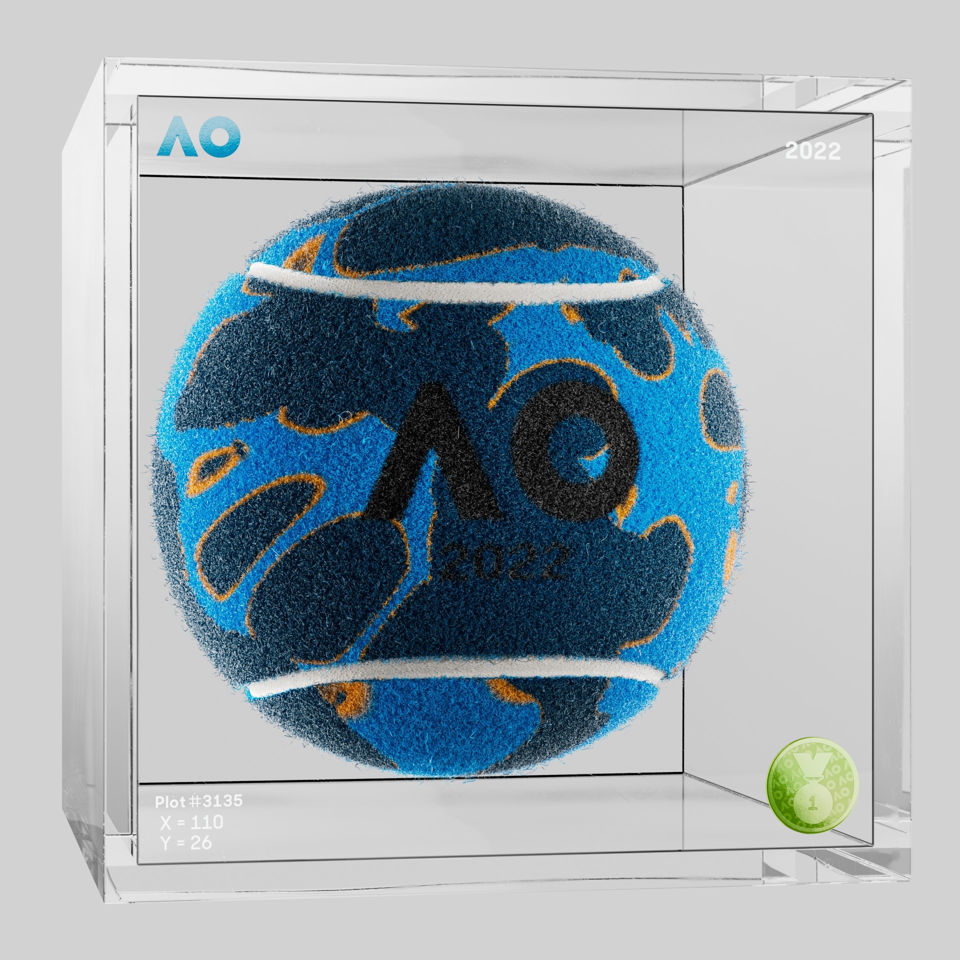 The Australian Open - The Australian Open Art Ball - AO Art Ball #636 - NFT # 636