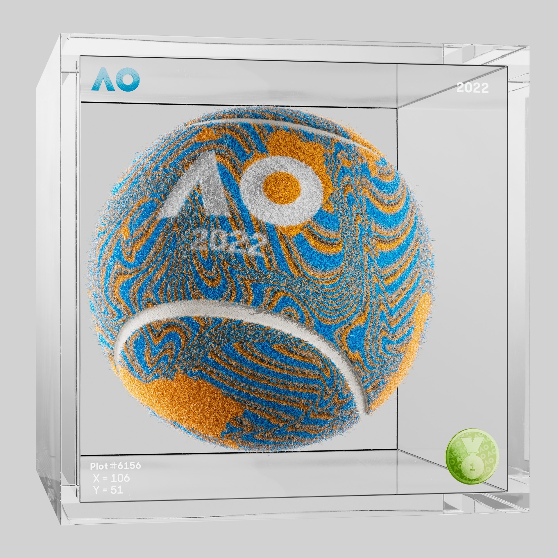 The Australian Open - The Australian Open Art Ball - AO Art Ball #6395 - NFT # 6395