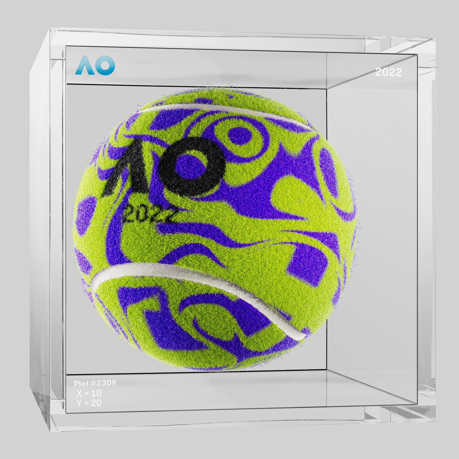 The Australian Open - The Australian Open Art Ball - AO Art Ball #6555 - NFT # 6555