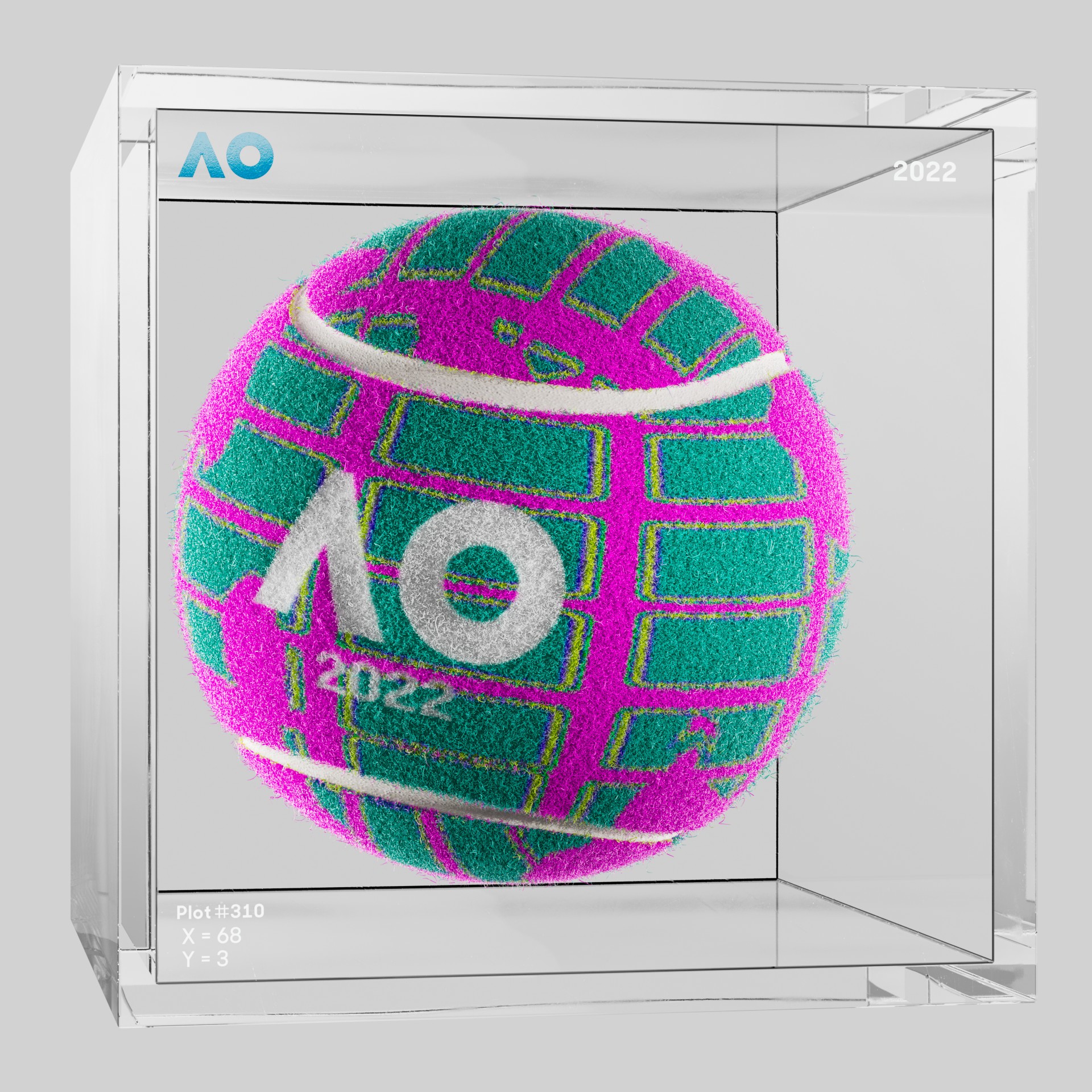 The Australian Open - The Australian Open Art Ball - AO Art Ball #834 - NFT # 834