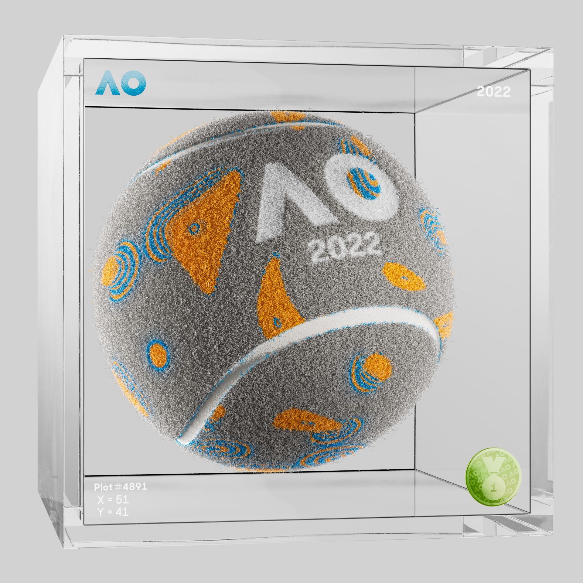 The Australian Open - The Australian Open Art Ball - AO Art Ball #956 - NFT # 956